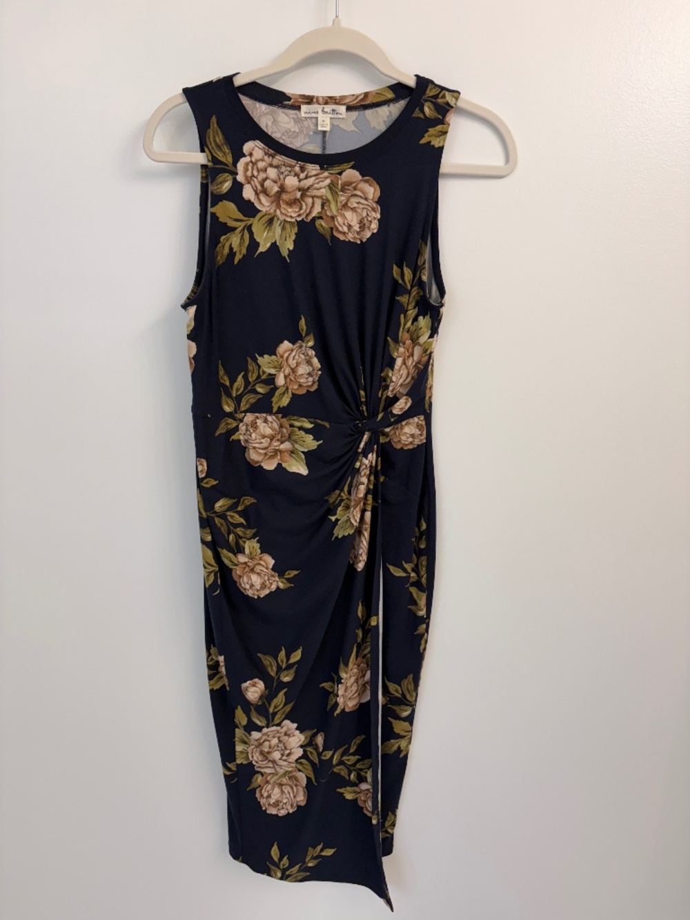 Brushed Knit Fitted Midi Dress